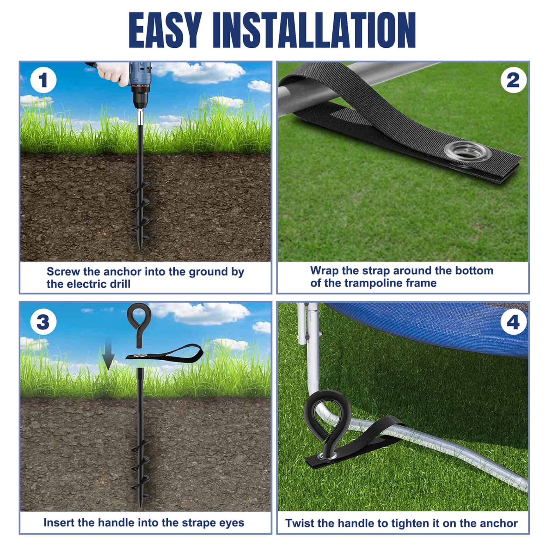 Estacas de trampolín Eurmax USA para carpas, kit de anclaje - Imagen 6