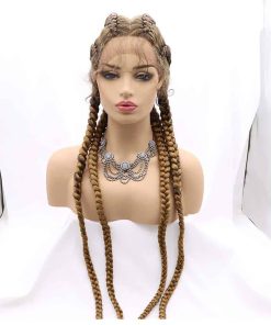 Pelucas sintéticas de encaje frontal Sylvia de 32 pulgadas