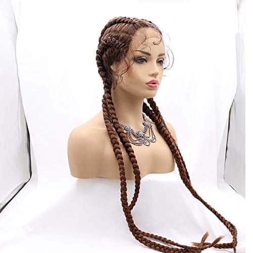 Peluca Trenzada Lace Front Extra Larga Sylvia 100% Hecha a - Imagen 3