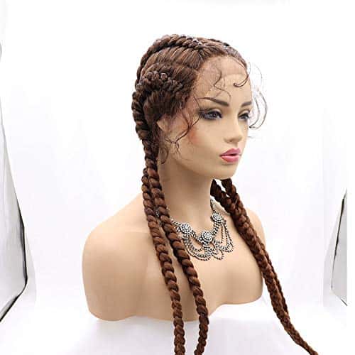 Peluca Trenzada Lace Front Extra Larga Sylvia 100% Hecha a - Imagen 4