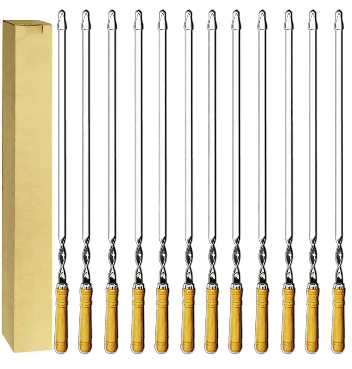 Antallcky 12 Pack Pinchos 22 Pulgadas BBQ Barbecue Acero