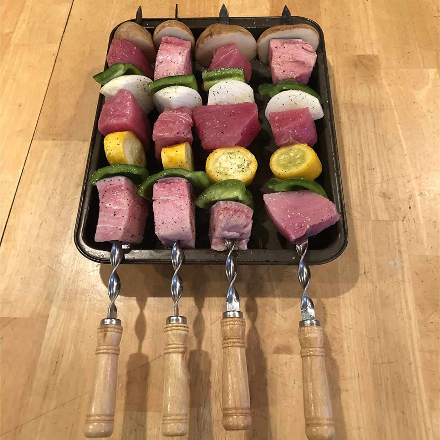 Antallcky 12 Pack Pinchos 22 Pulgadas BBQ Barbecue Acero - Imagen 7