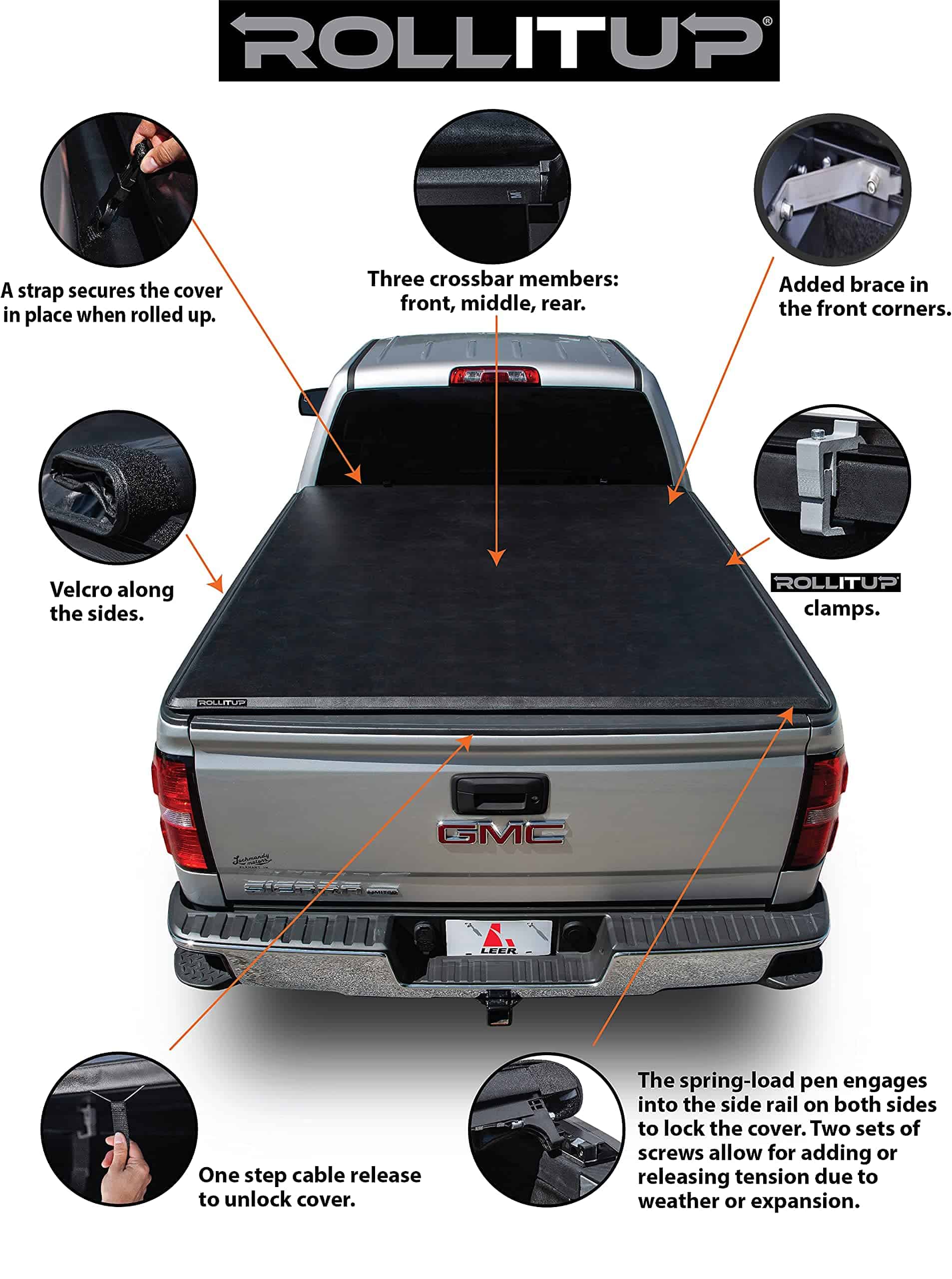 Cubierta de cama de tonel para camioneta Chevy Colorado/GMC - Imagen 4