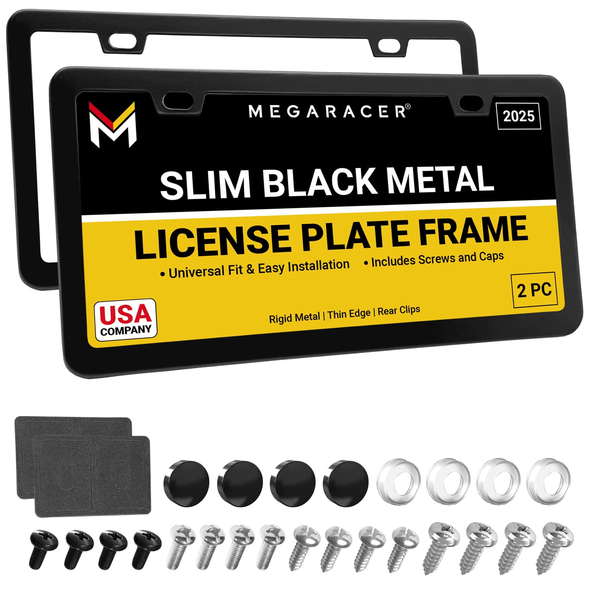 Porta Placas Delgado Negro Mate | 2 Pack | Marco Delgado de