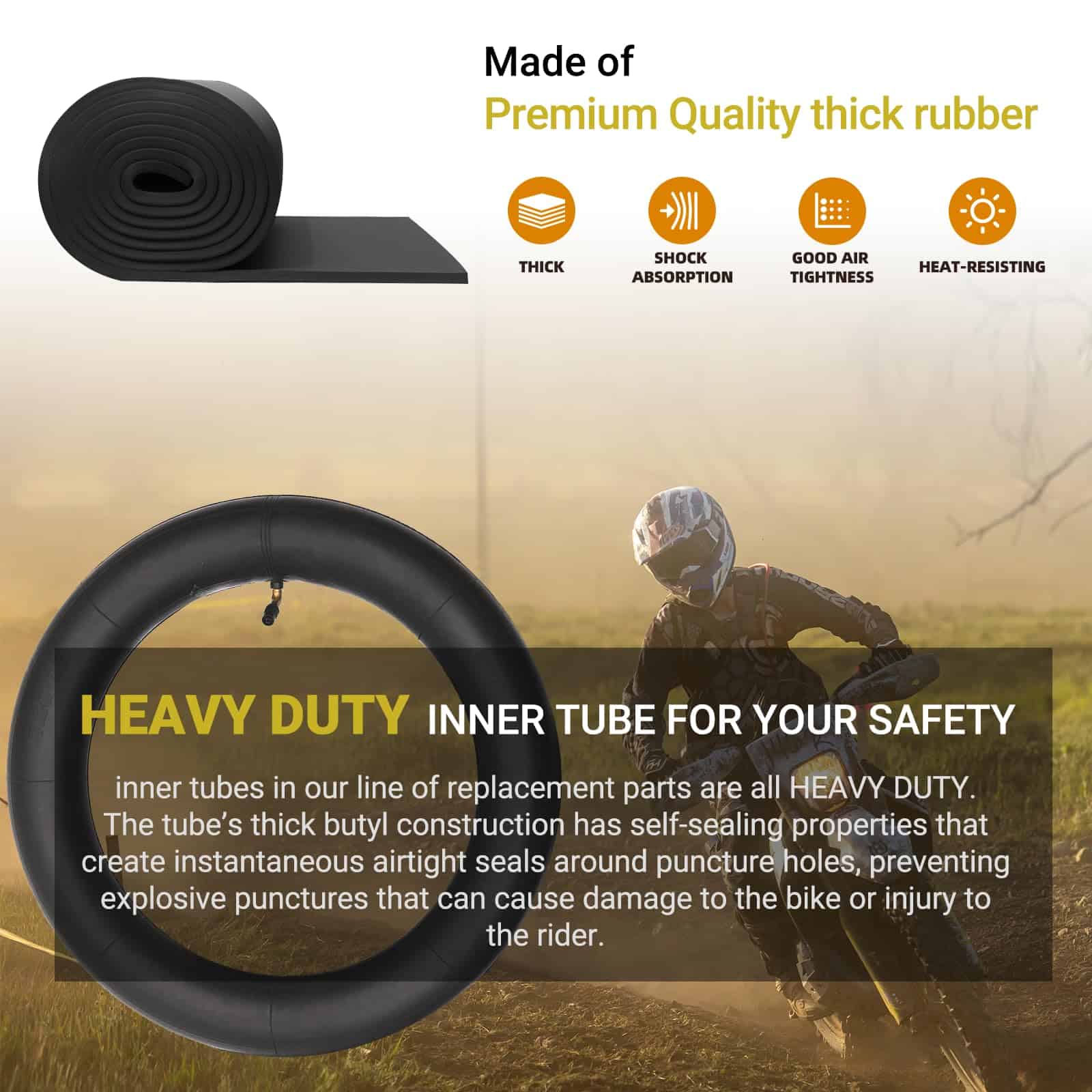 (1 Set) Juego de llantas y cámaras de aire para moto de - Imagen 4