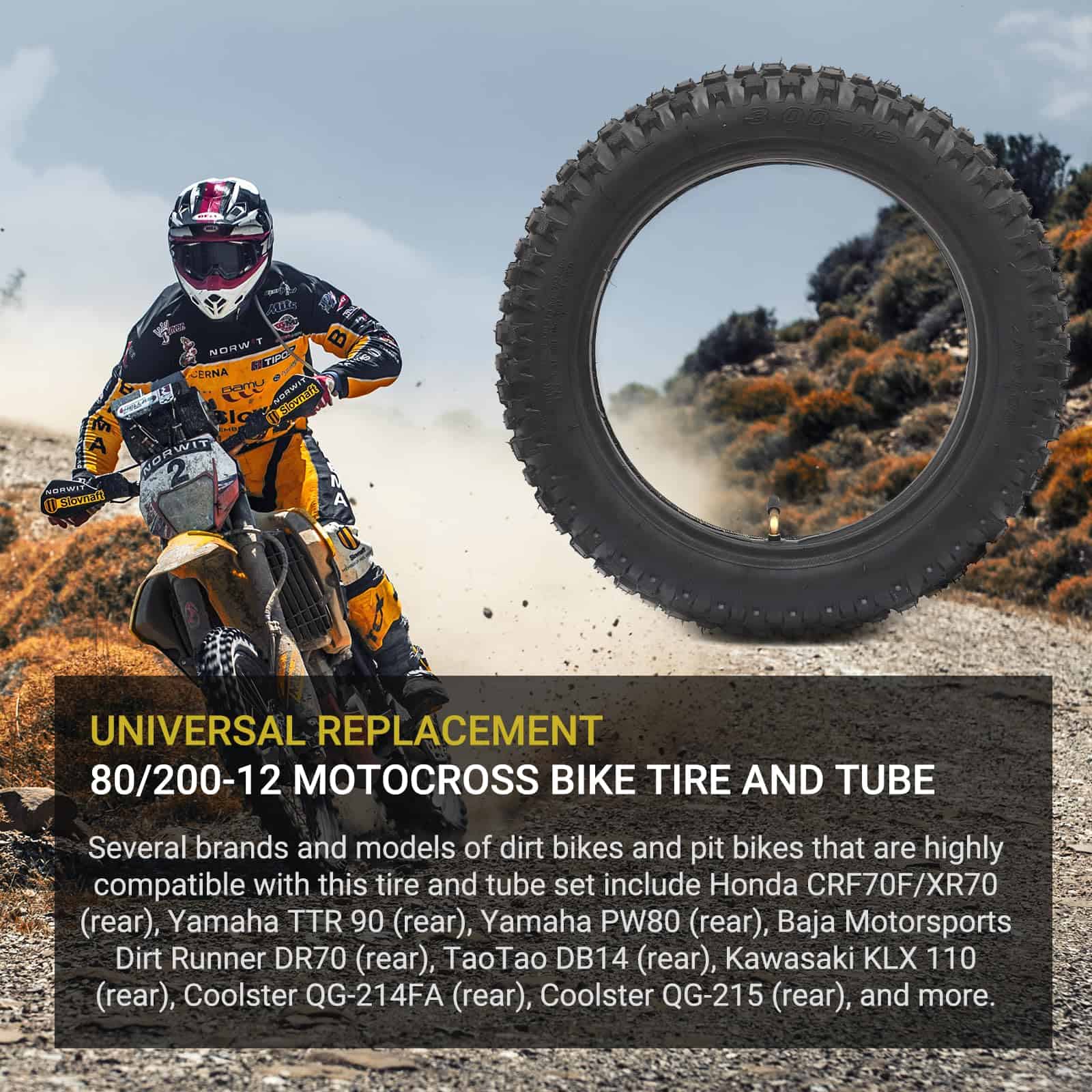 (1 Set) Juego de llantas y cámaras de aire para moto de - Imagen 5