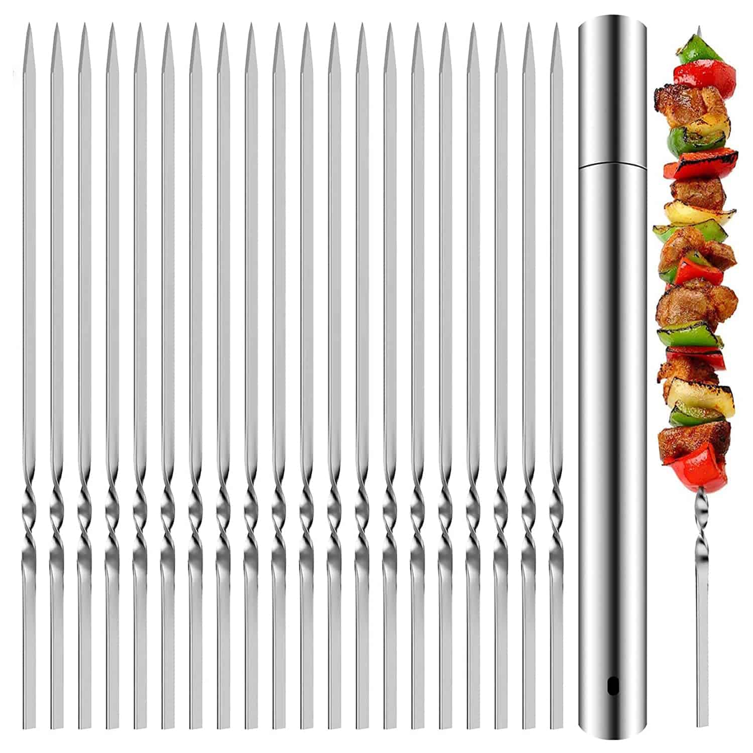Brochetas planas de metal para barbacoa 13.2" Brochetas de