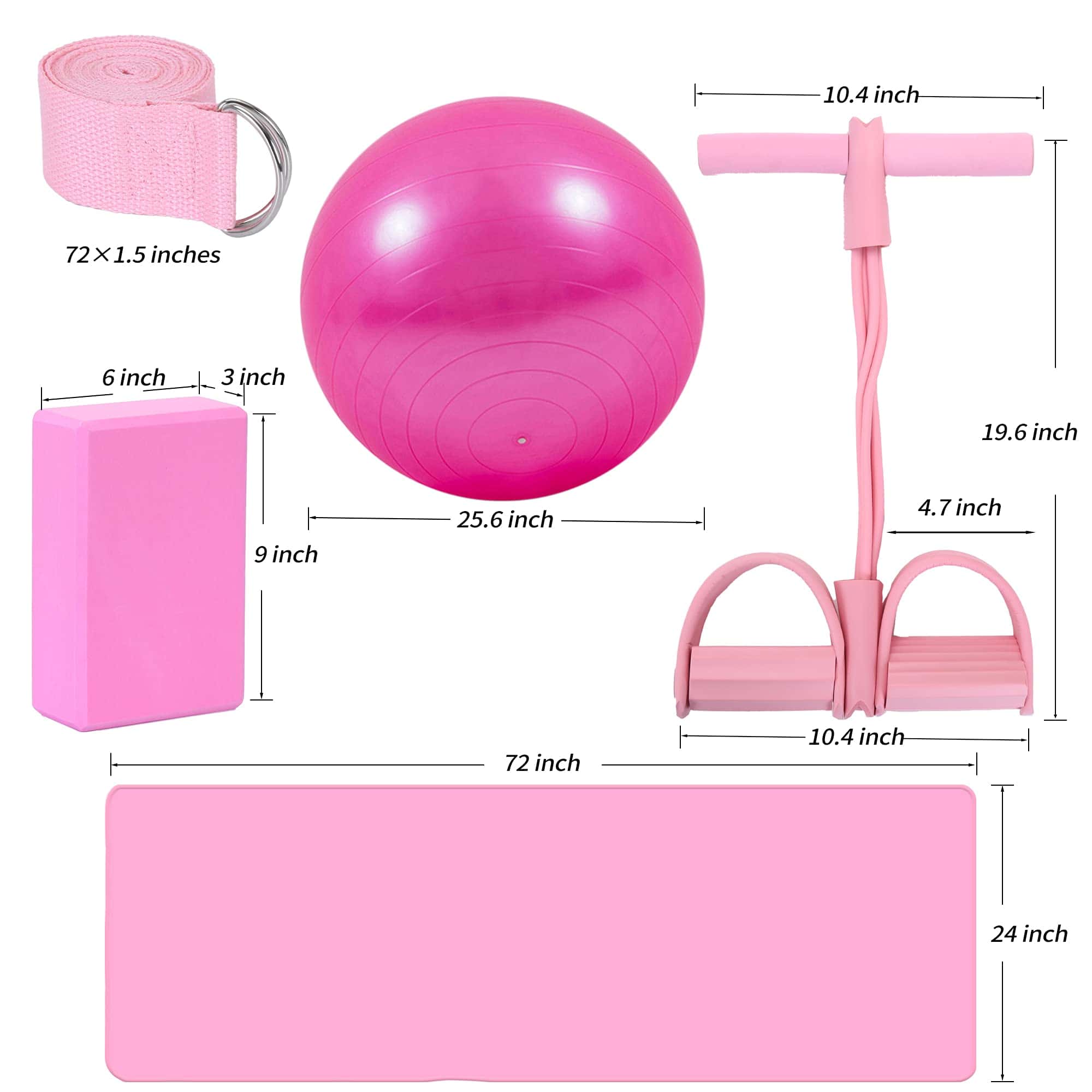 Set de Tapete de Yoga para Principiantes, -Rosa - Imagen 8