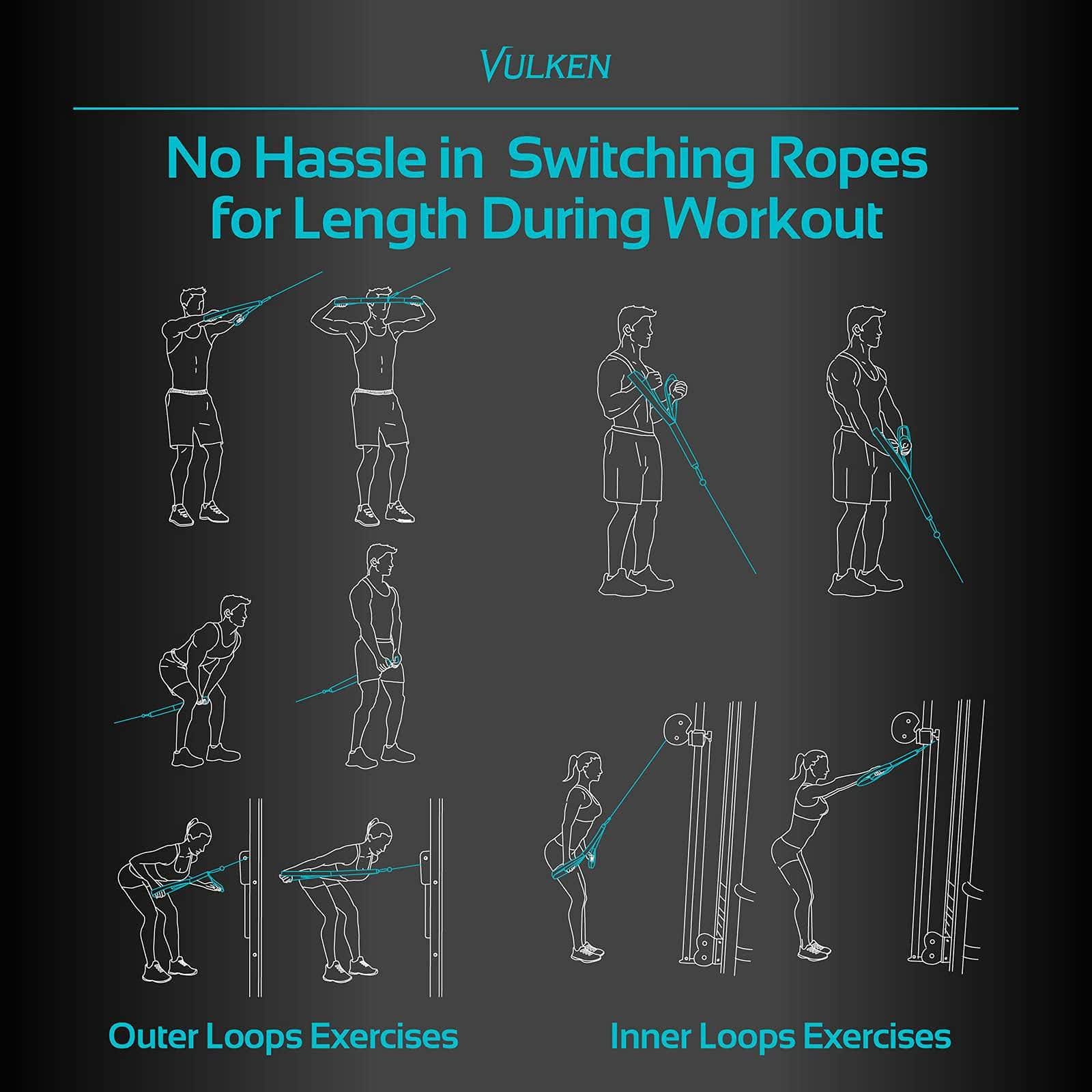 Cuerda de Tríceps Vulken con Cable de 24 Pulgadas & 17 - Imagen 6