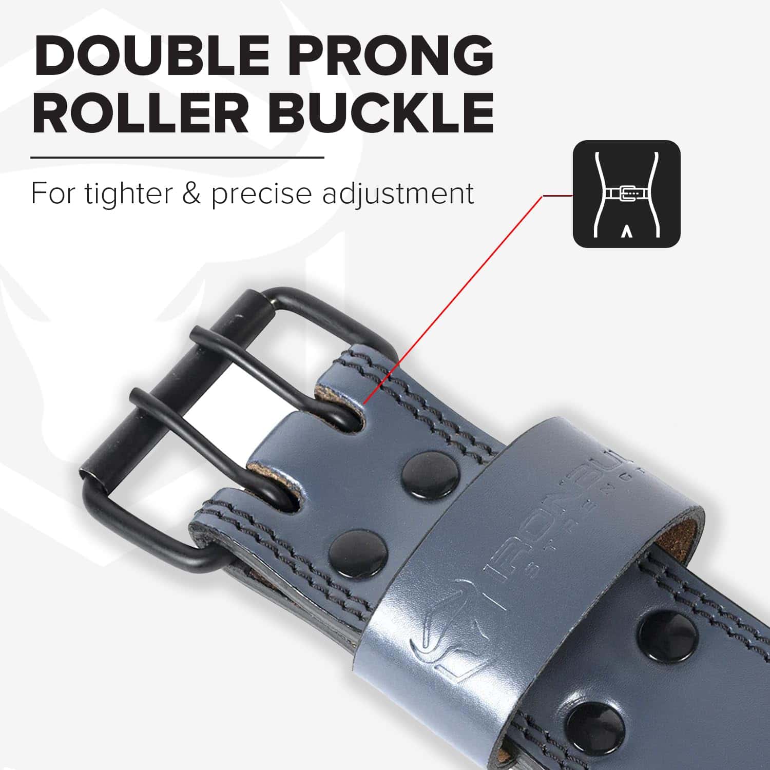 Cinturón de Levantamiento de Pesas de Cuero -Gris - Imagen 4