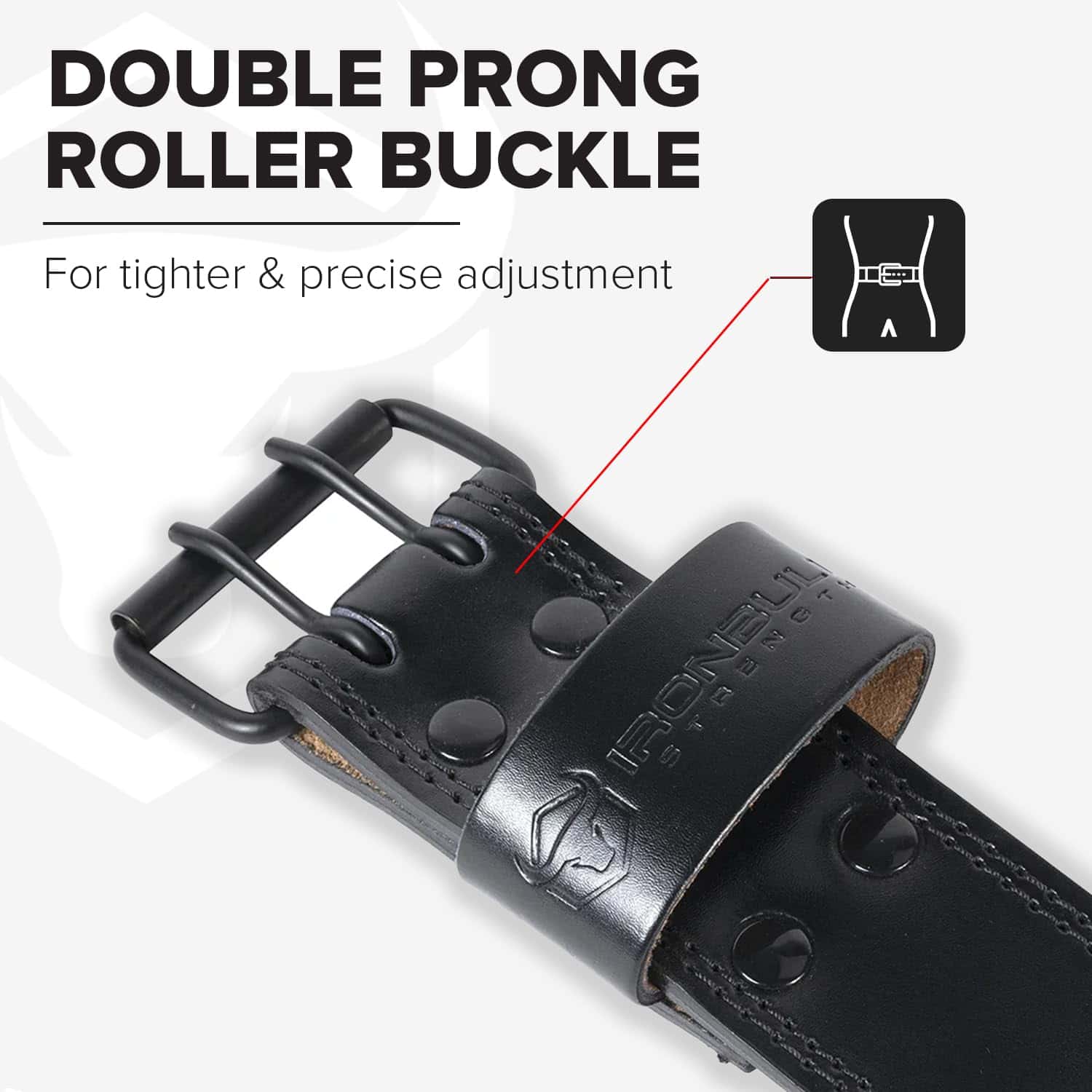 Cinturón de Levantamiento de Pesas de Cuero -Negro - Imagen 4