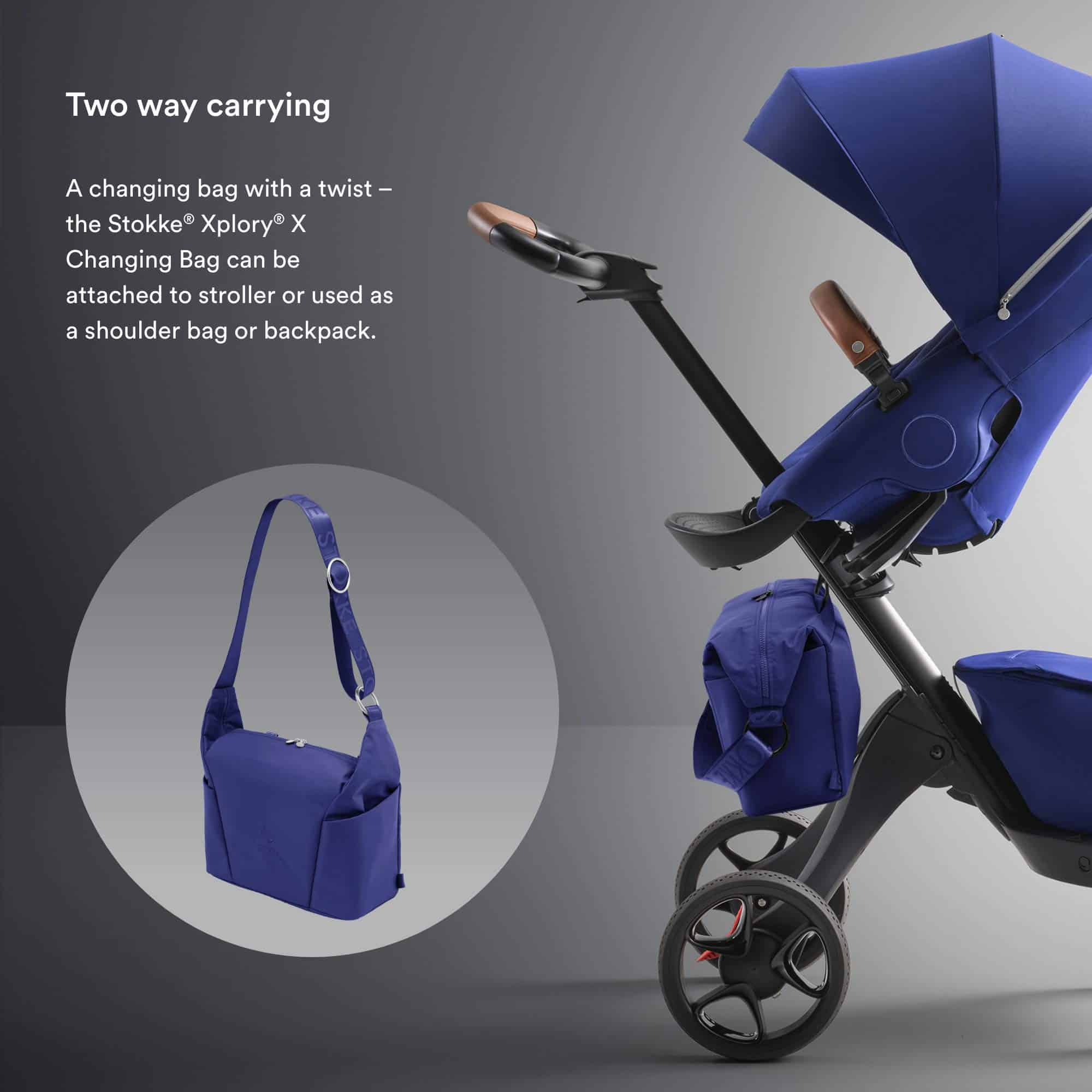 Bolso cambiador Stokke Xplory X, Azul Real - Se convierte - Imagen 5