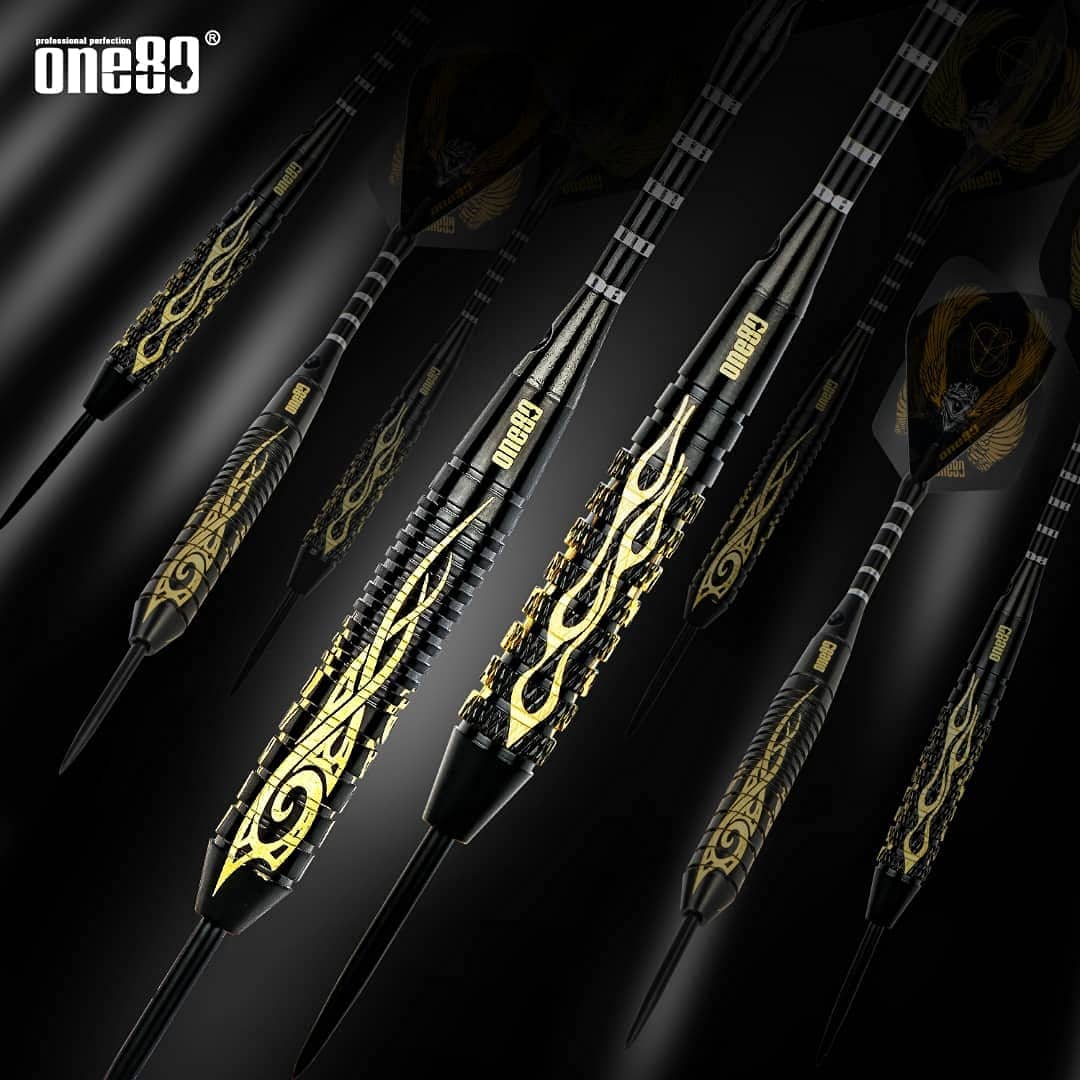 Set de Dardos Profesionales ONE80 Black FIRE - Paquete de - Imagen 7