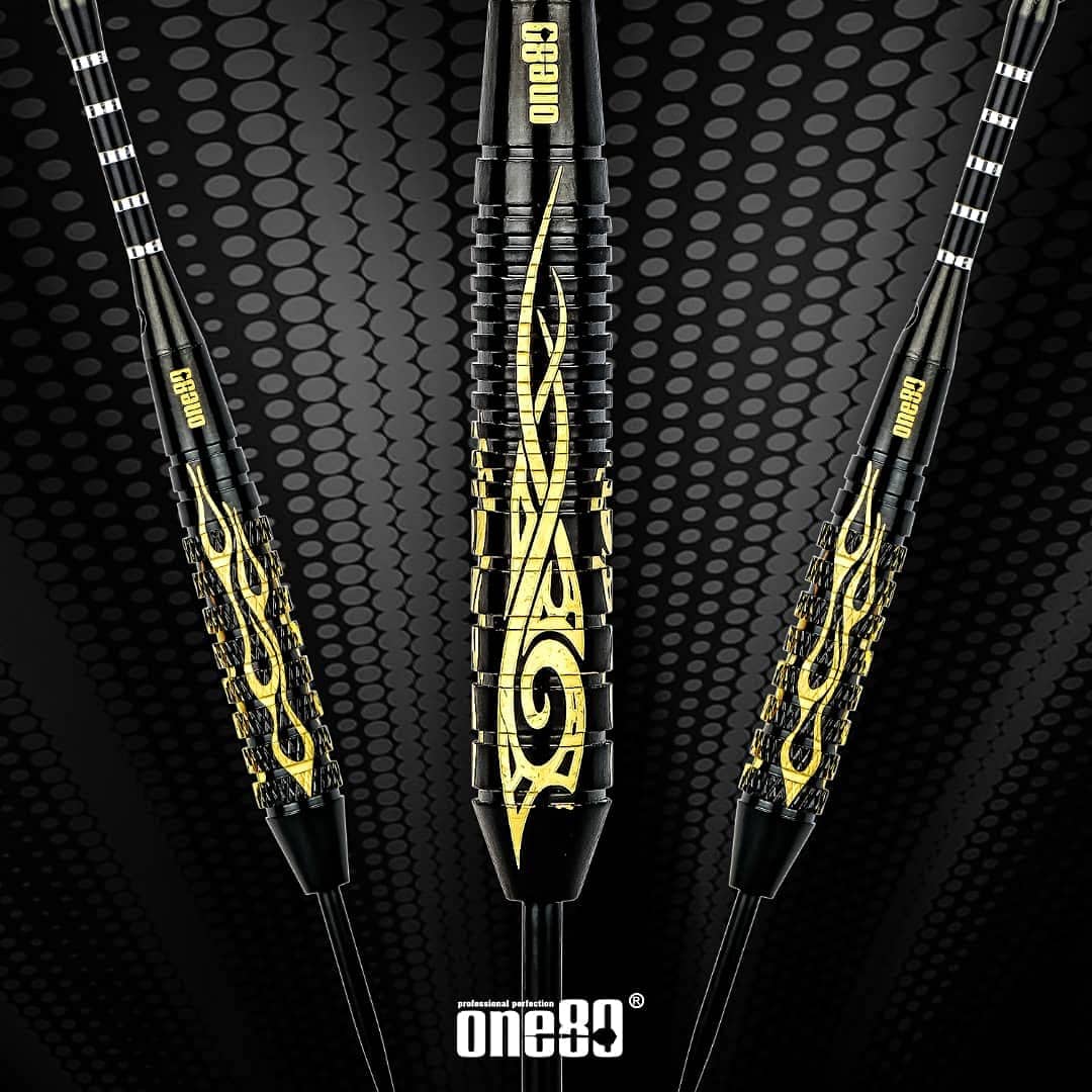 Set de Dardos Profesionales ONE80 Black FIRE - Paquete de - Imagen 3