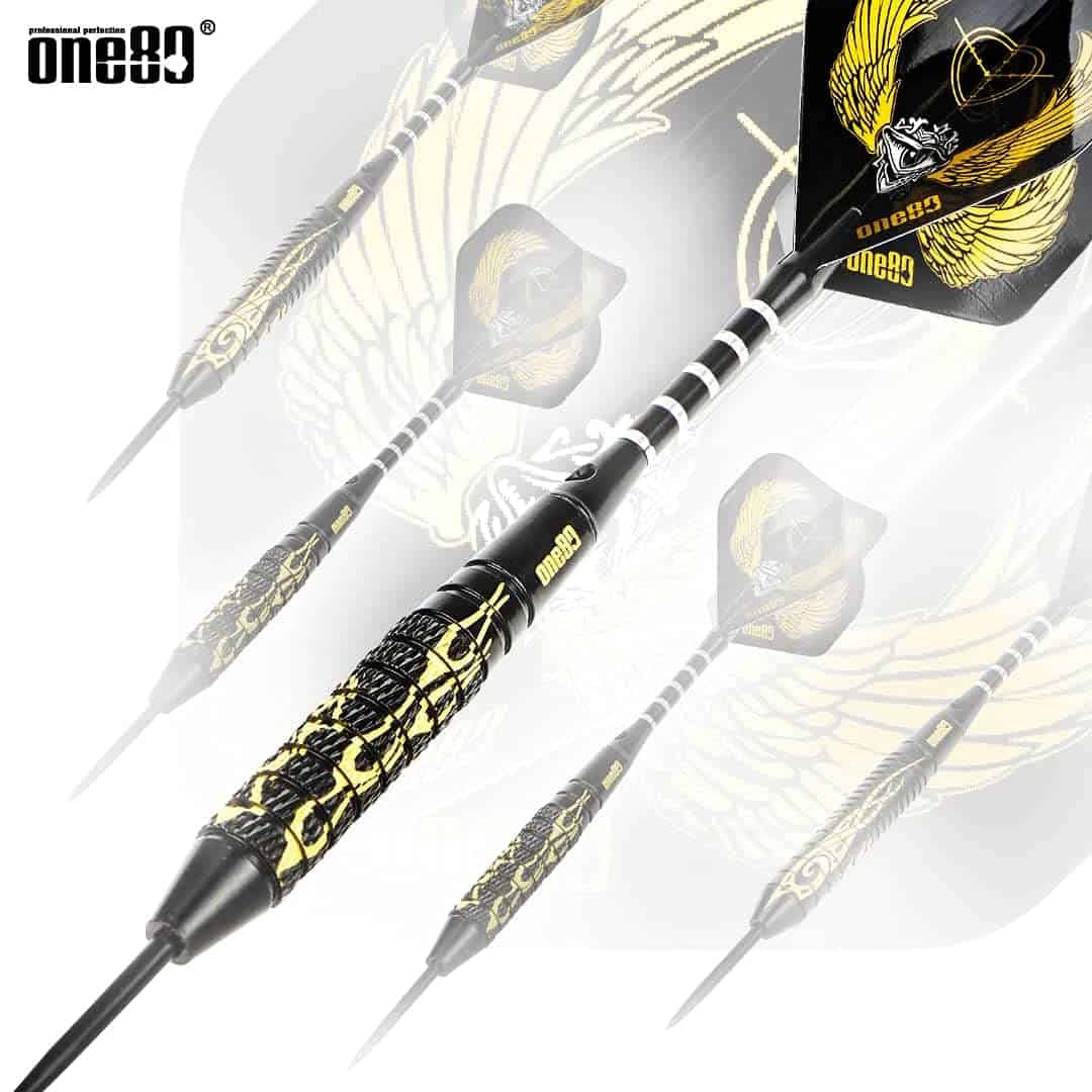 Set de Dardos Profesionales ONE80 Black FIRE - Paquete de - Imagen 8