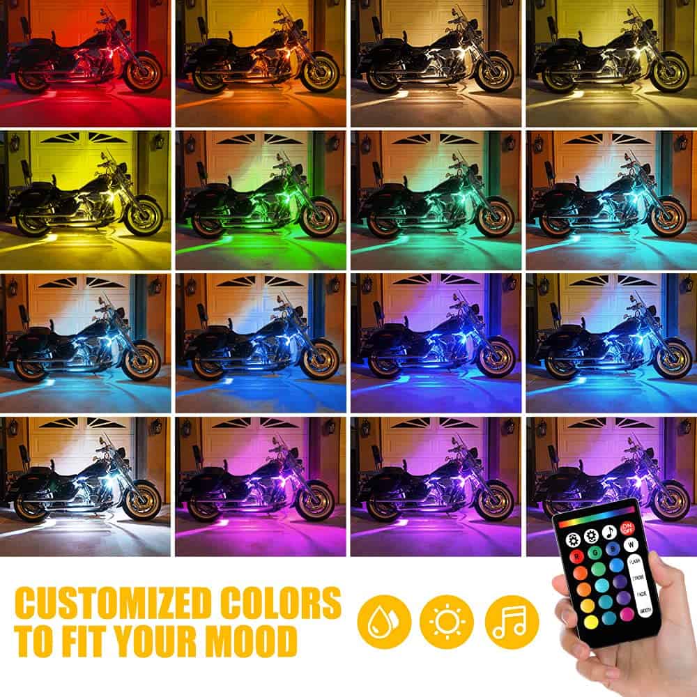 Kit de Luces LED RGB para Motocicleta Xprite a Prueba de - Imagen 8