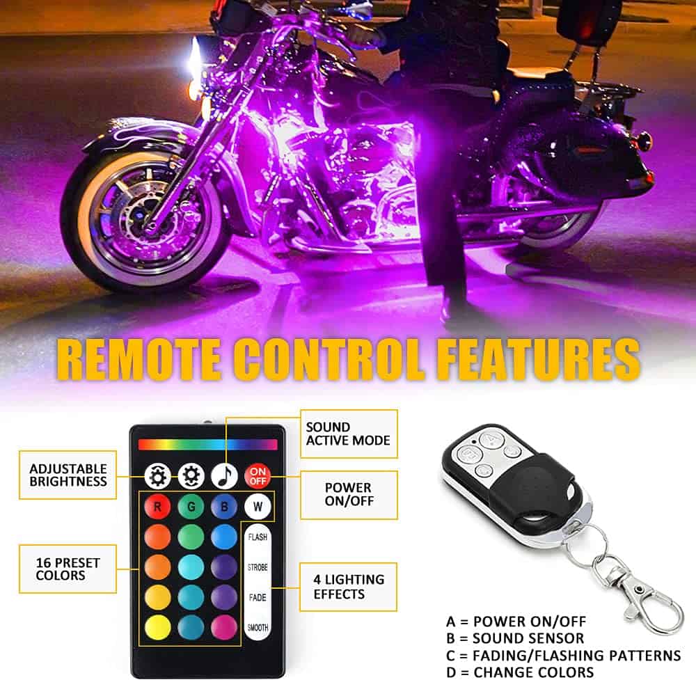 Kit de Luces LED RGB para Motocicleta Xprite a Prueba de - Imagen 5