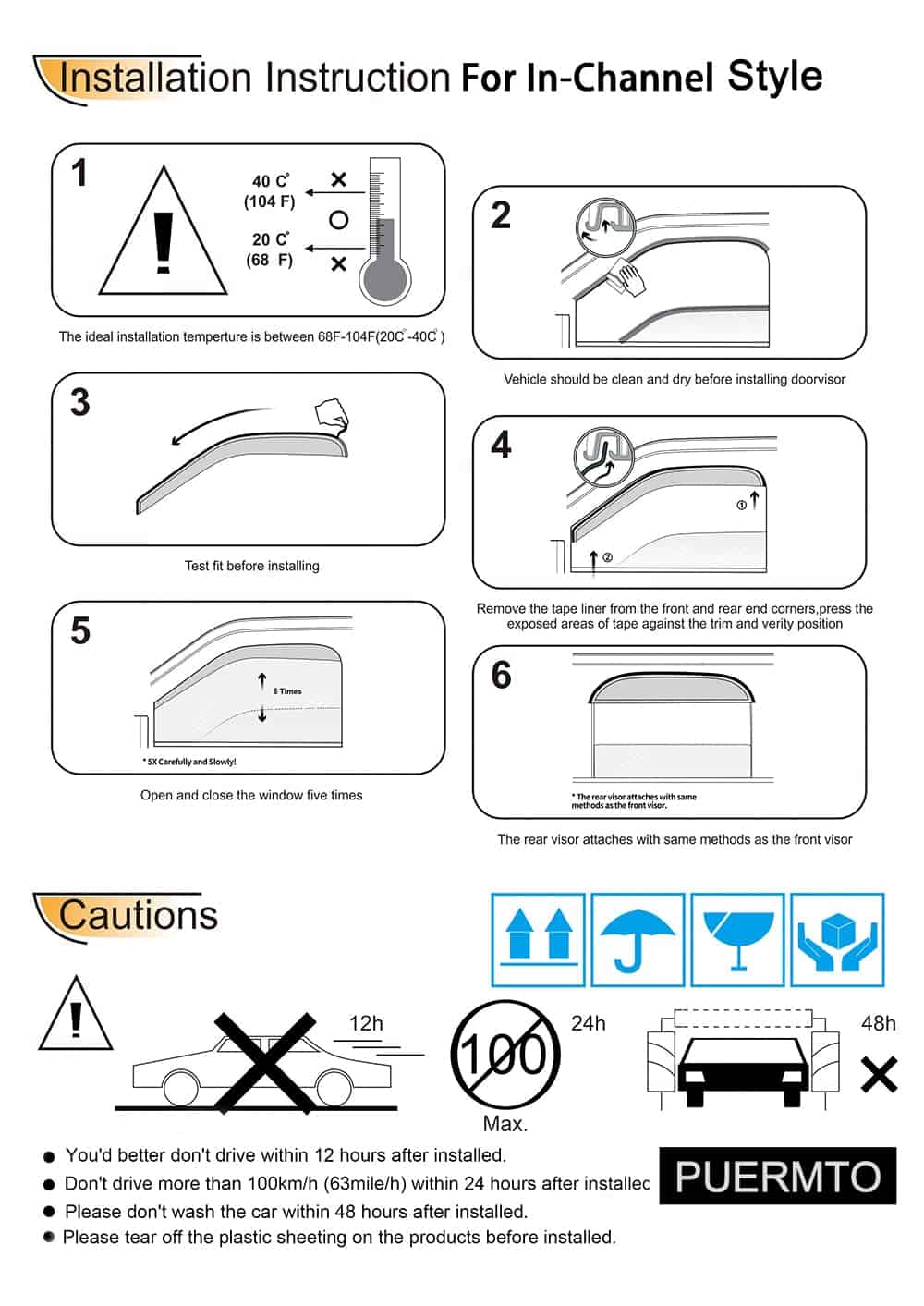 Puertas laterales de ventana Visor Deflector de viento para - Imagen 7