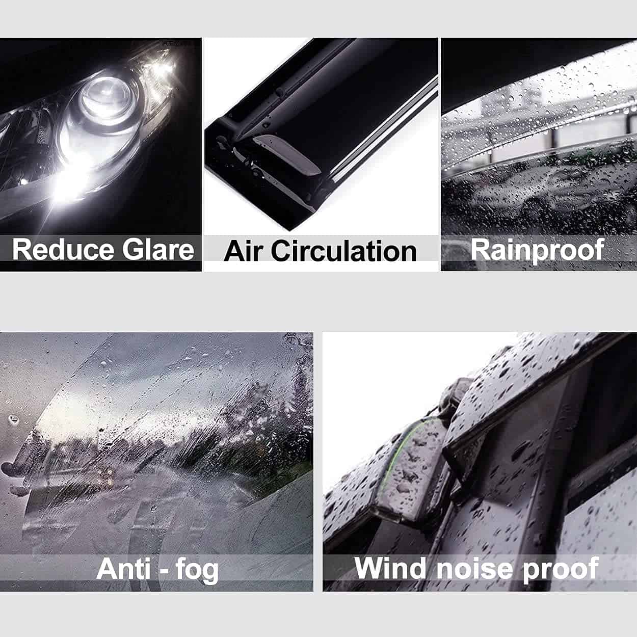 Kucaruce 94076 Deflectores de Viento Lateral con Cinta en - Imagen 3