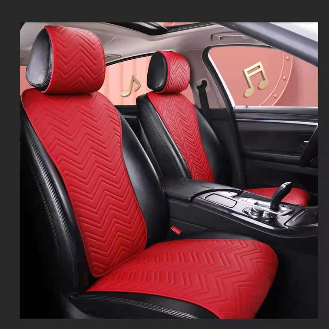 Fundas de Asiento de Coche de Cuero Rojo Universal