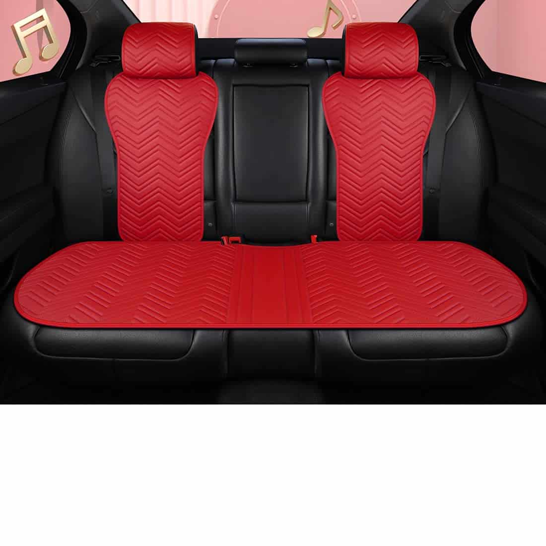 Fundas de Asiento de Coche de Cuero Rojo Universal - Imagen 4