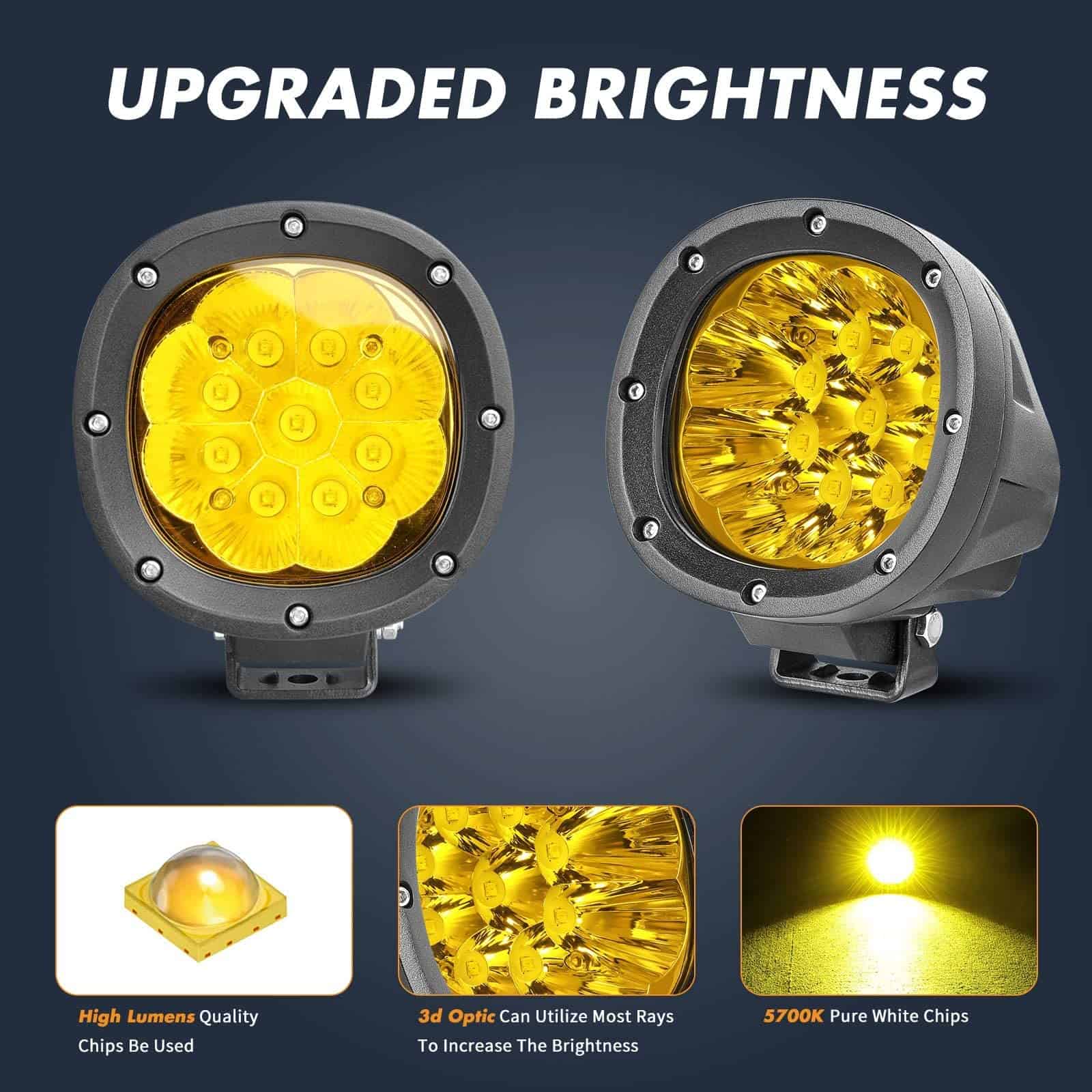 ANGU TECH 4In 90W Luces LED Offroad Redondas en color - Imagen 4