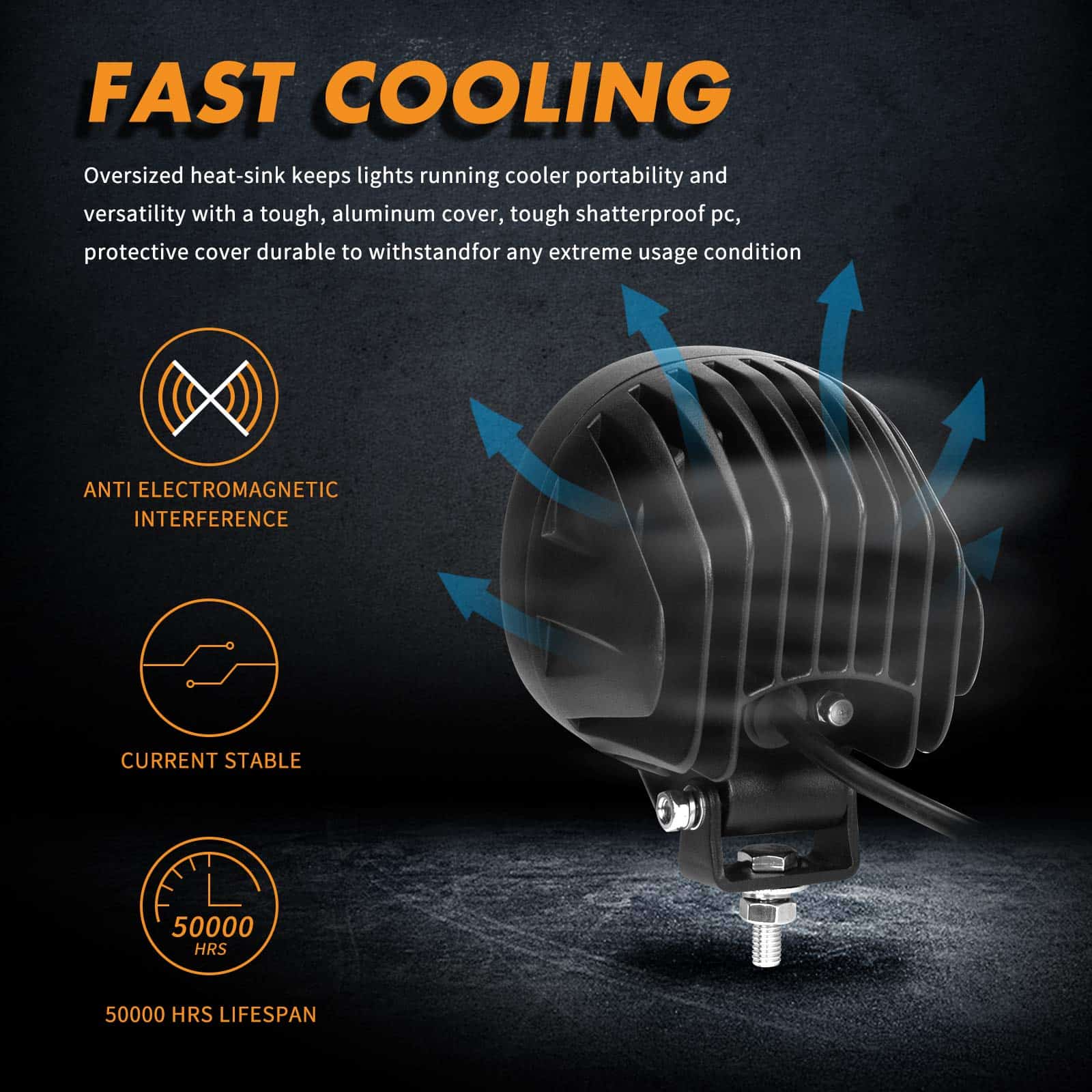 ANGU TECH 4In 90W Luces LED Offroad Redondas en color - Imagen 6