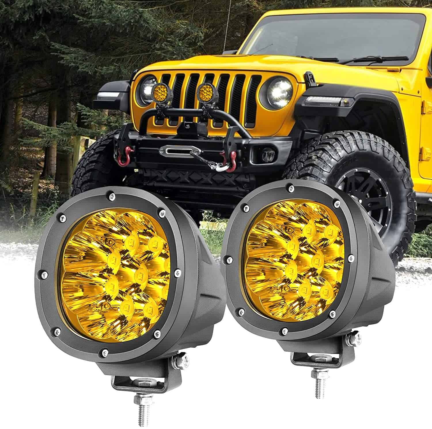 ANGU TECH 4In 90W Luces LED Offroad Redondas en color - Imagen 8