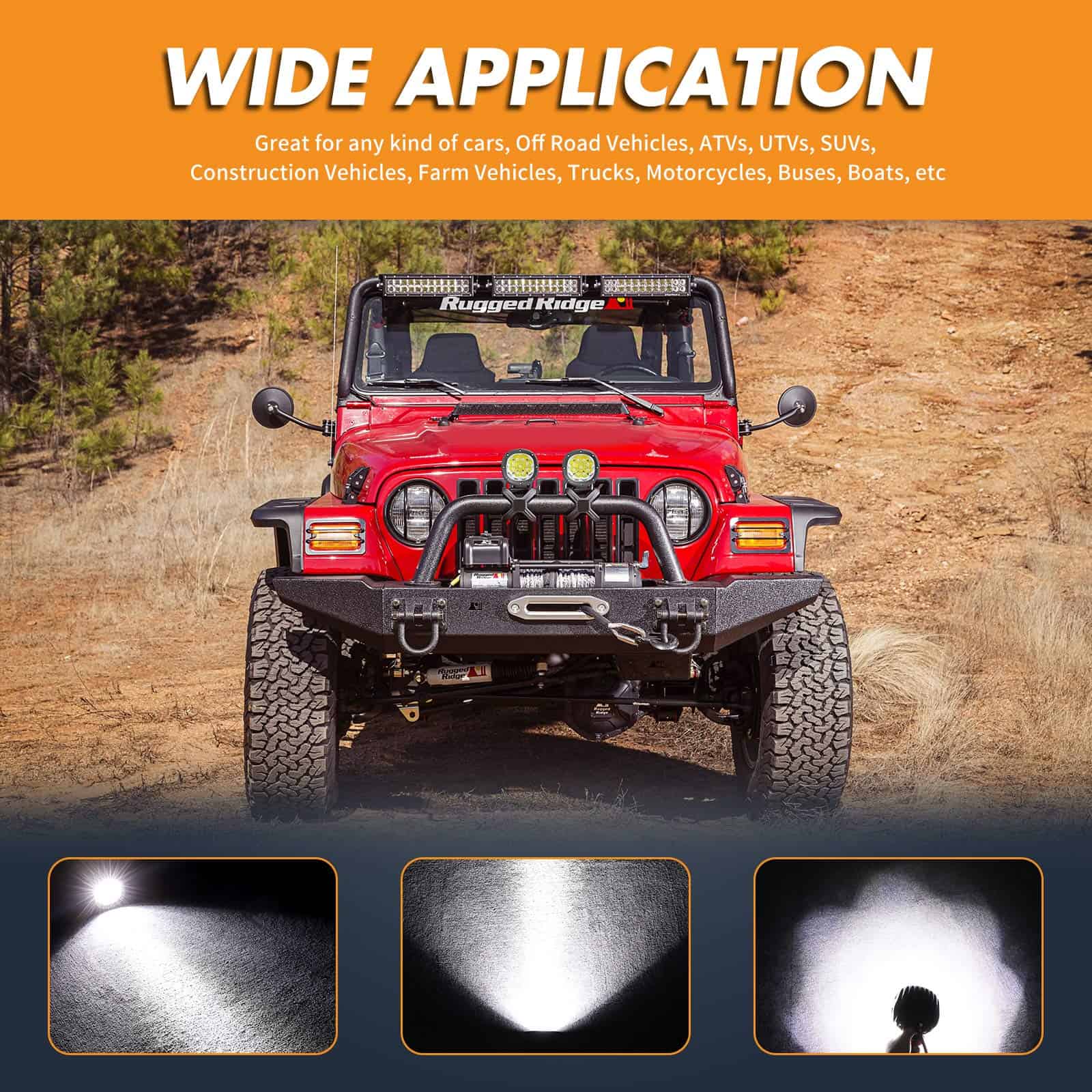 ANGU TECH Luces LED Offroad Redondas de 4 Pulgadas 90W, Kit - Imagen 7