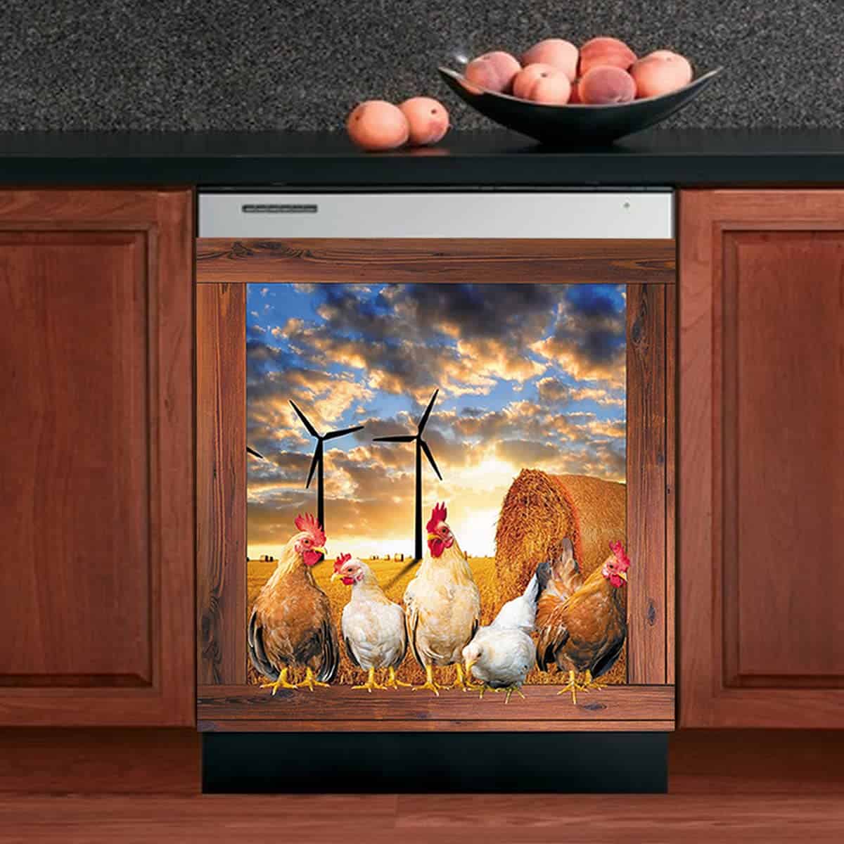 Cubierta de Lavavajillas de Pollo de Granja, Decoración de