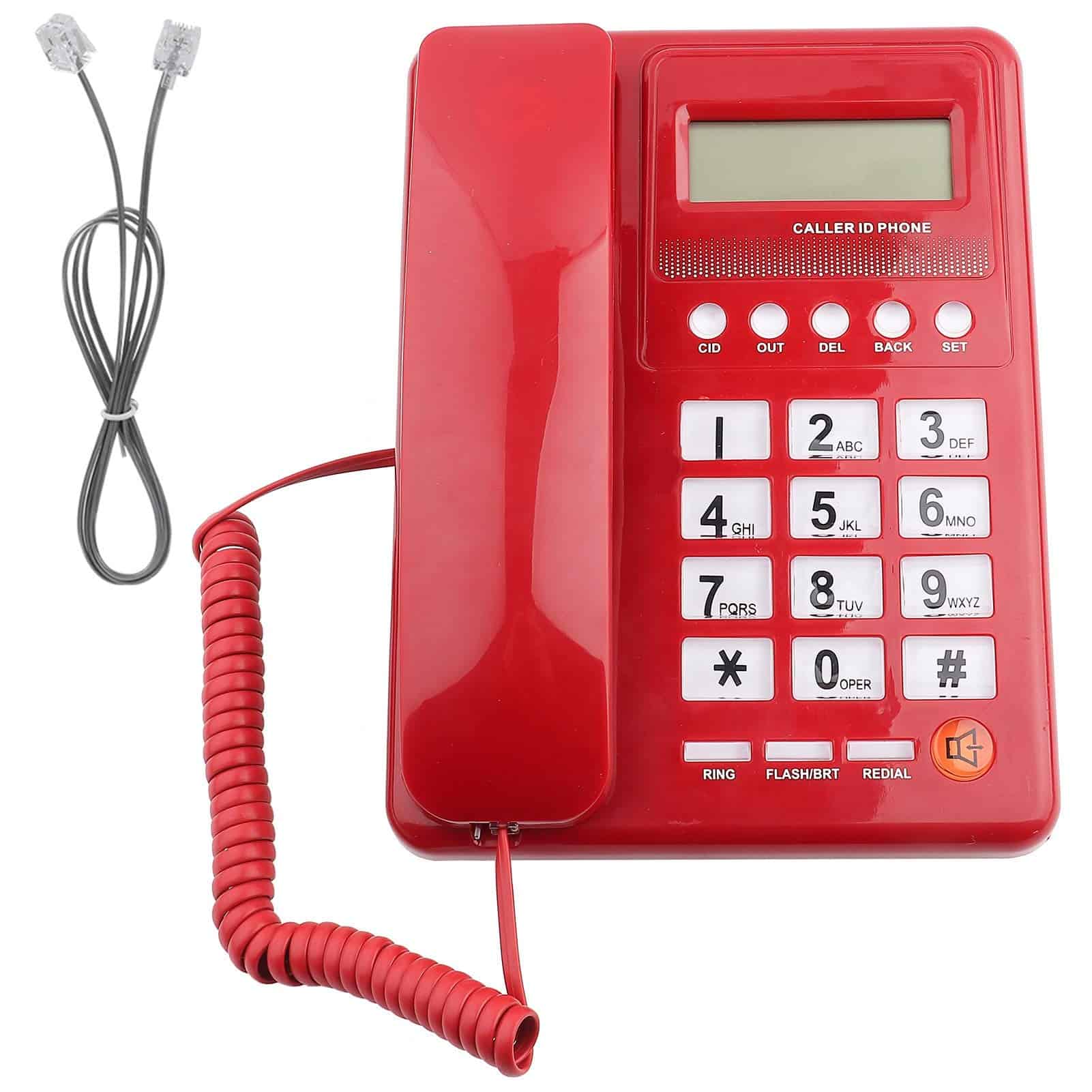 Teléfono con cable KX T8001, Rojo ABS, Teléfono de - Imagen 9