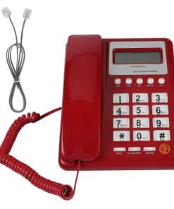 Teléfono con cable KX T8001, Rojo ABS, Teléfono de