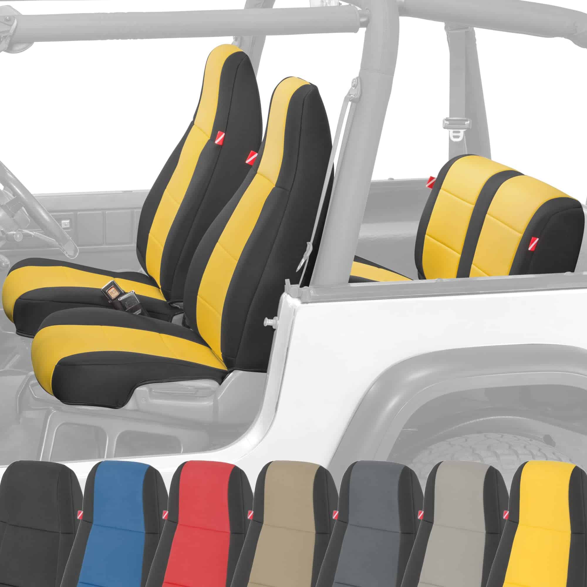 Conjunto de fundas de asiento de neopreno -Amarillo