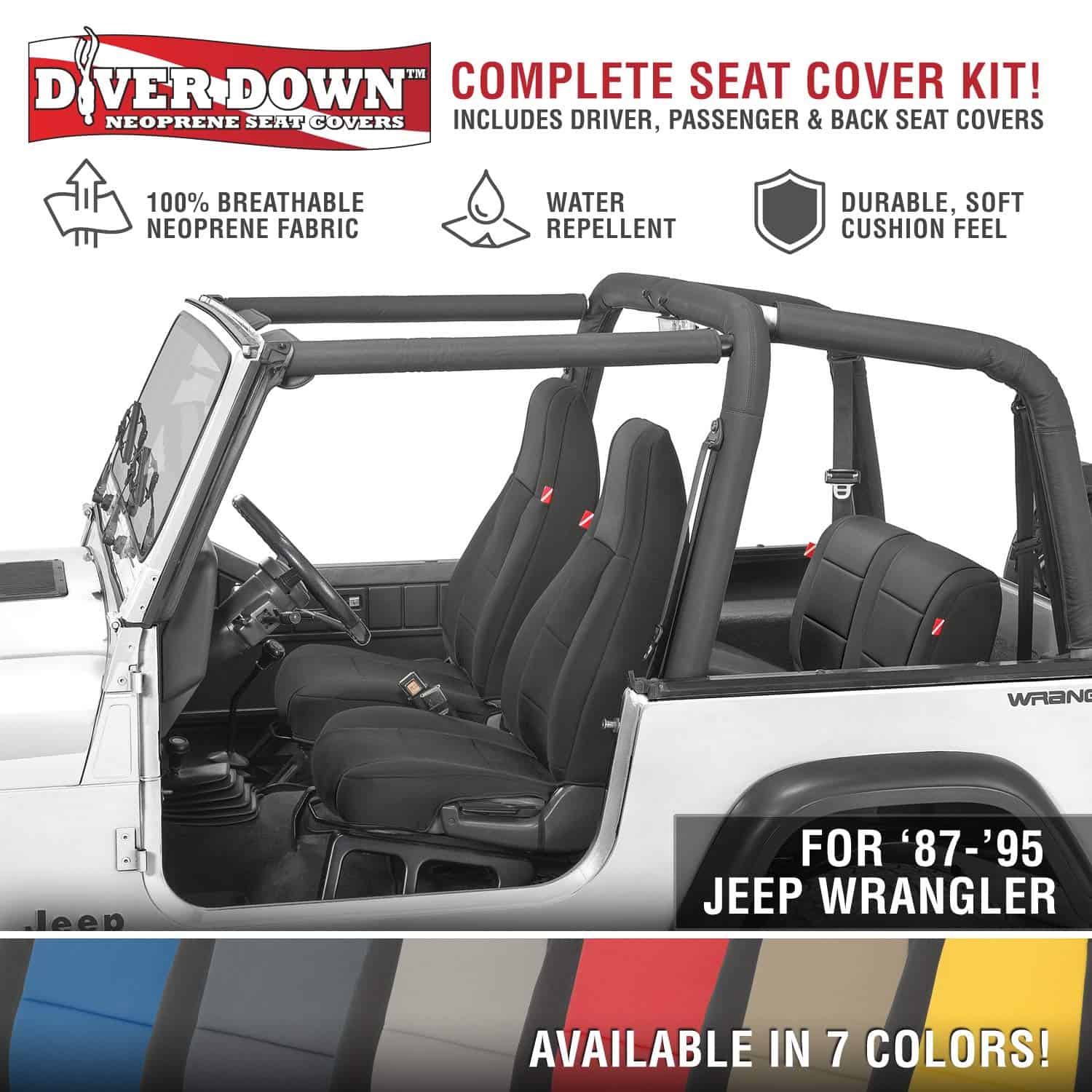 Conjunto de fundas de asiento de neopreno -Amarillo - Imagen 8