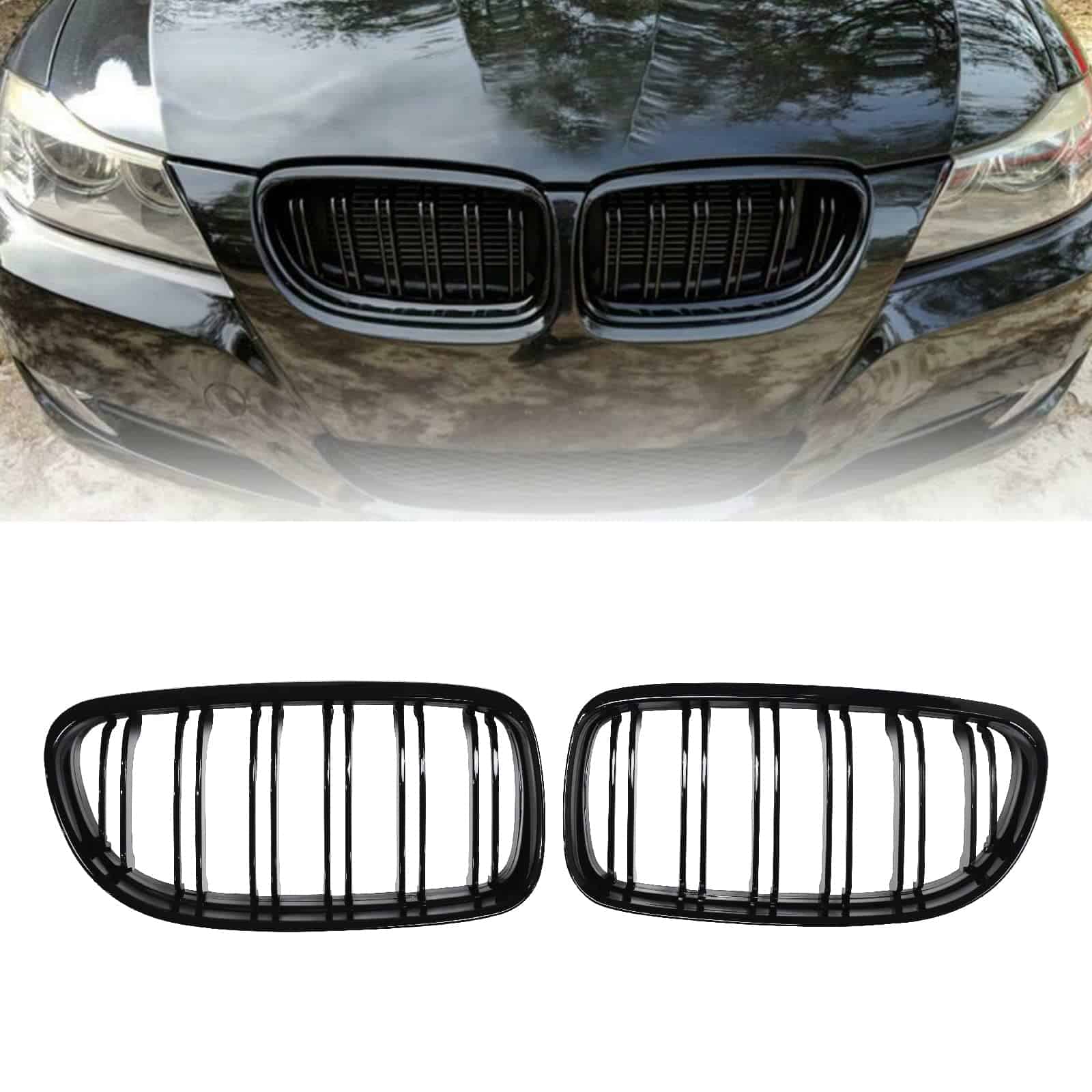 Rejilla delantera negra brillante de reemplazo JUEDIMA E90