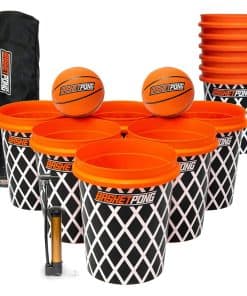 Juego Gigante de BasketPong y Baloncesto con 12 Cubetas, 2