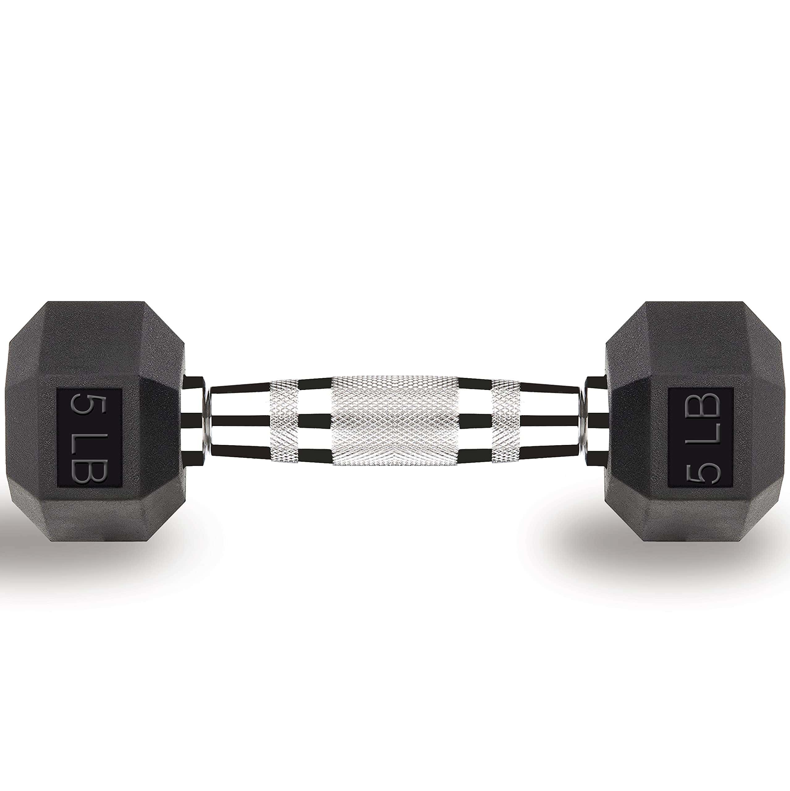 Pesas de gimnasia Power 5 lb Dumbbell Hex Exercise &