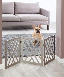 Barrera de mascotas de madera sólida plegable ajustable de