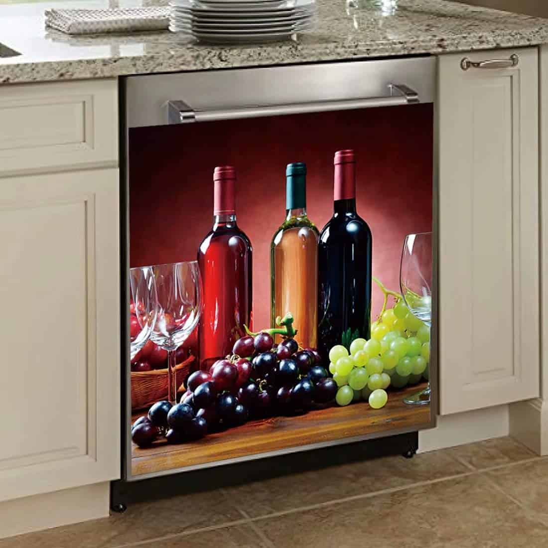 Imán para lavavajillas de vino, Decoración de Cocina Tema - Imagen 4