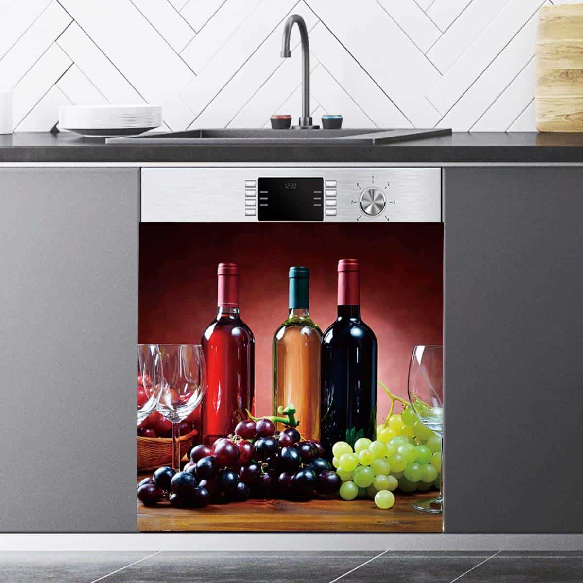 Imán para lavavajillas de vino, Decoración de Cocina Tema - Imagen 3