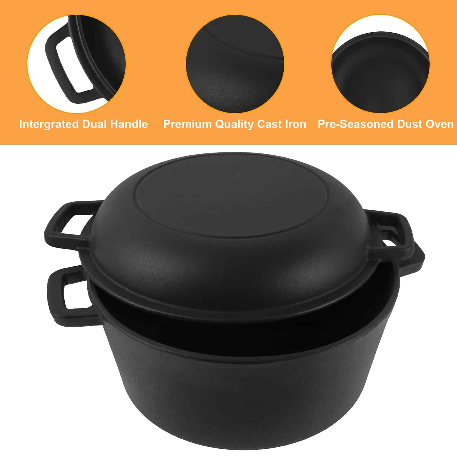 BBQ Future Heavy Duty Cast Iron 2-In-1 Multi Cooker: - Imagen 8