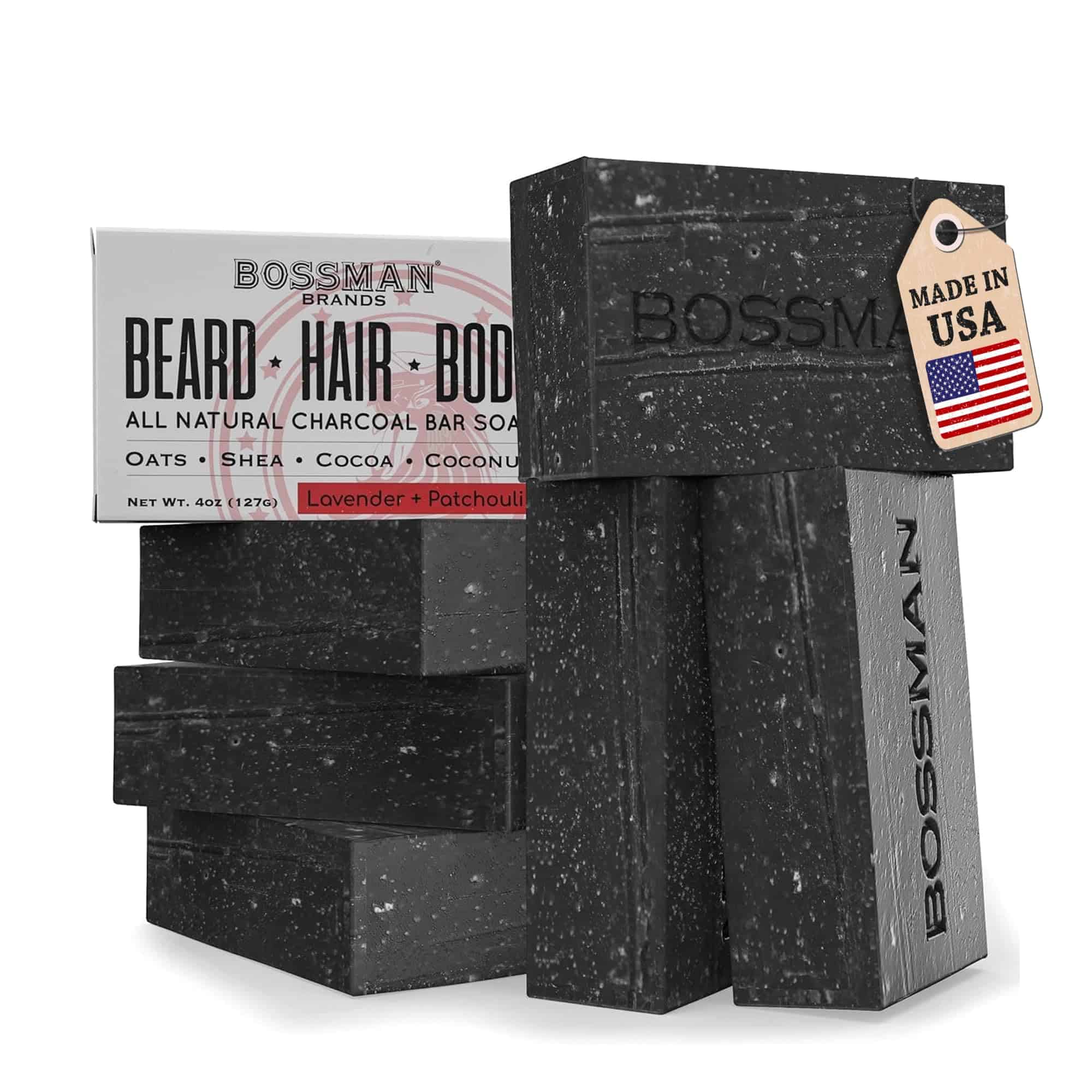 Paquete de 6 Jabones 4-en-1 Bossman para Hombres - Lavado