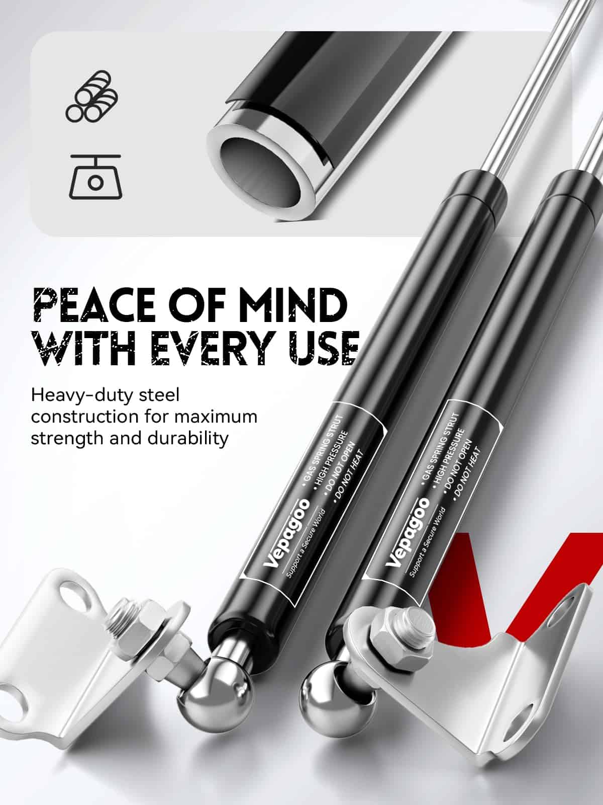 Amortiguadores de Gas Vepagoo de 20 Pulgadas 67 Lb/298N con - Imagen 6