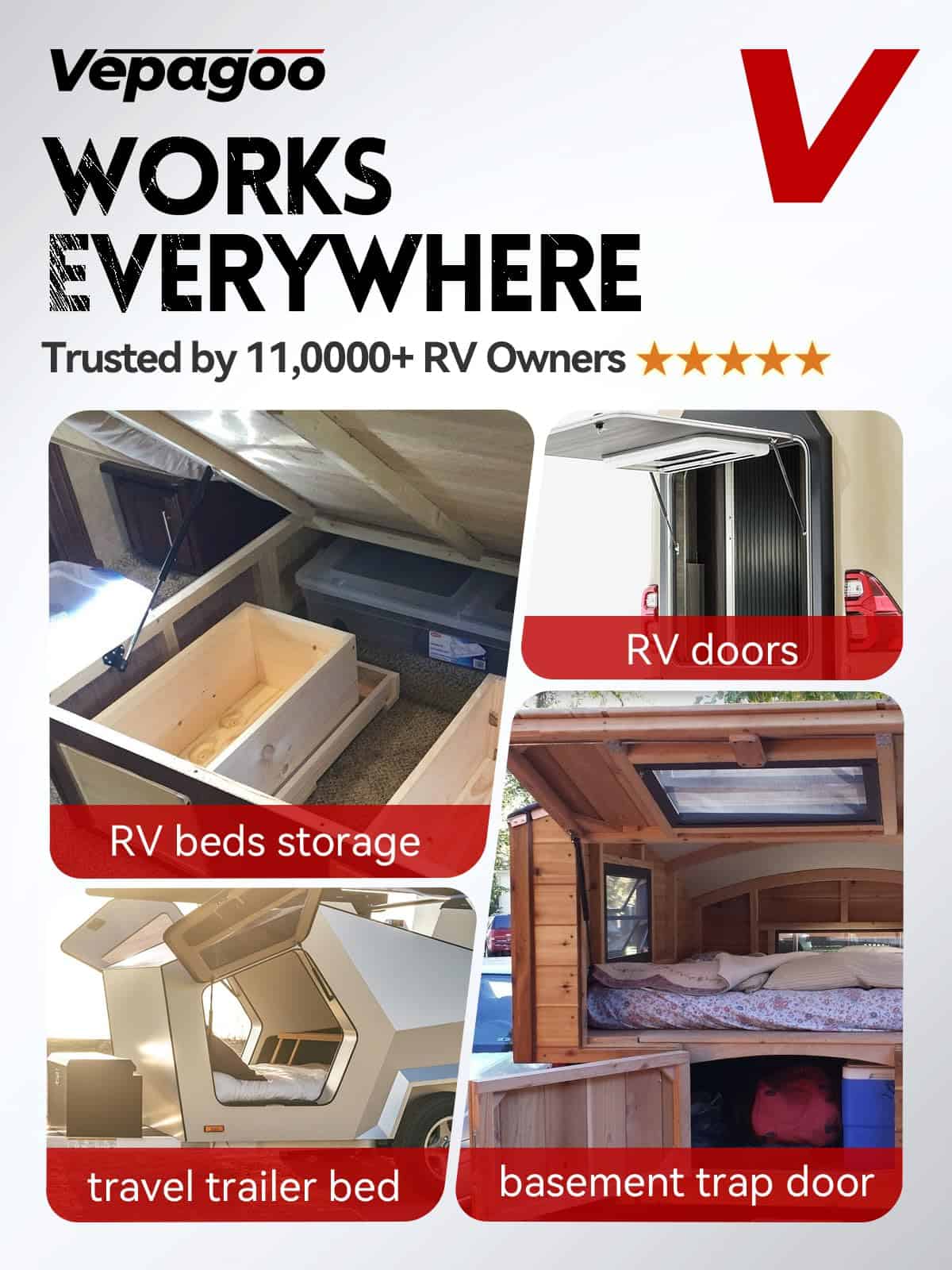 Amortiguadores de Gas Vepagoo de 20 Pulgadas 67 Lb/298N con - Imagen 10