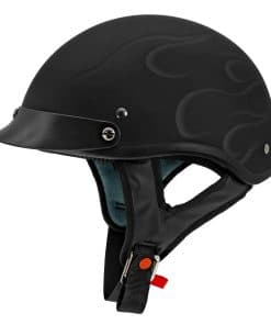 Casco de Motocicleta VCAN Cruiser Solid -Negro Mate con Llam
