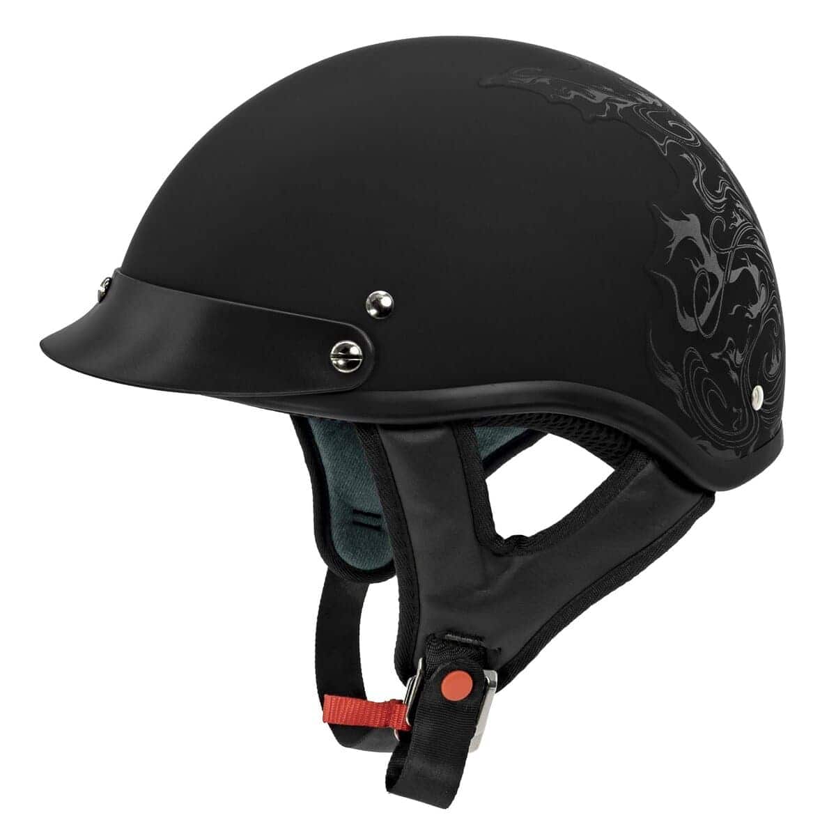 Casco de motocicleta VCAN Cruiser Solid -Negro Mate Línea de