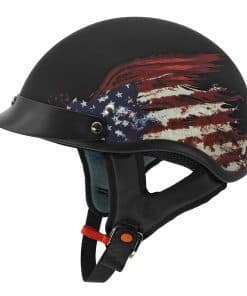 Casco de moto VCAN Cruiser sólido negro mate medio rostro