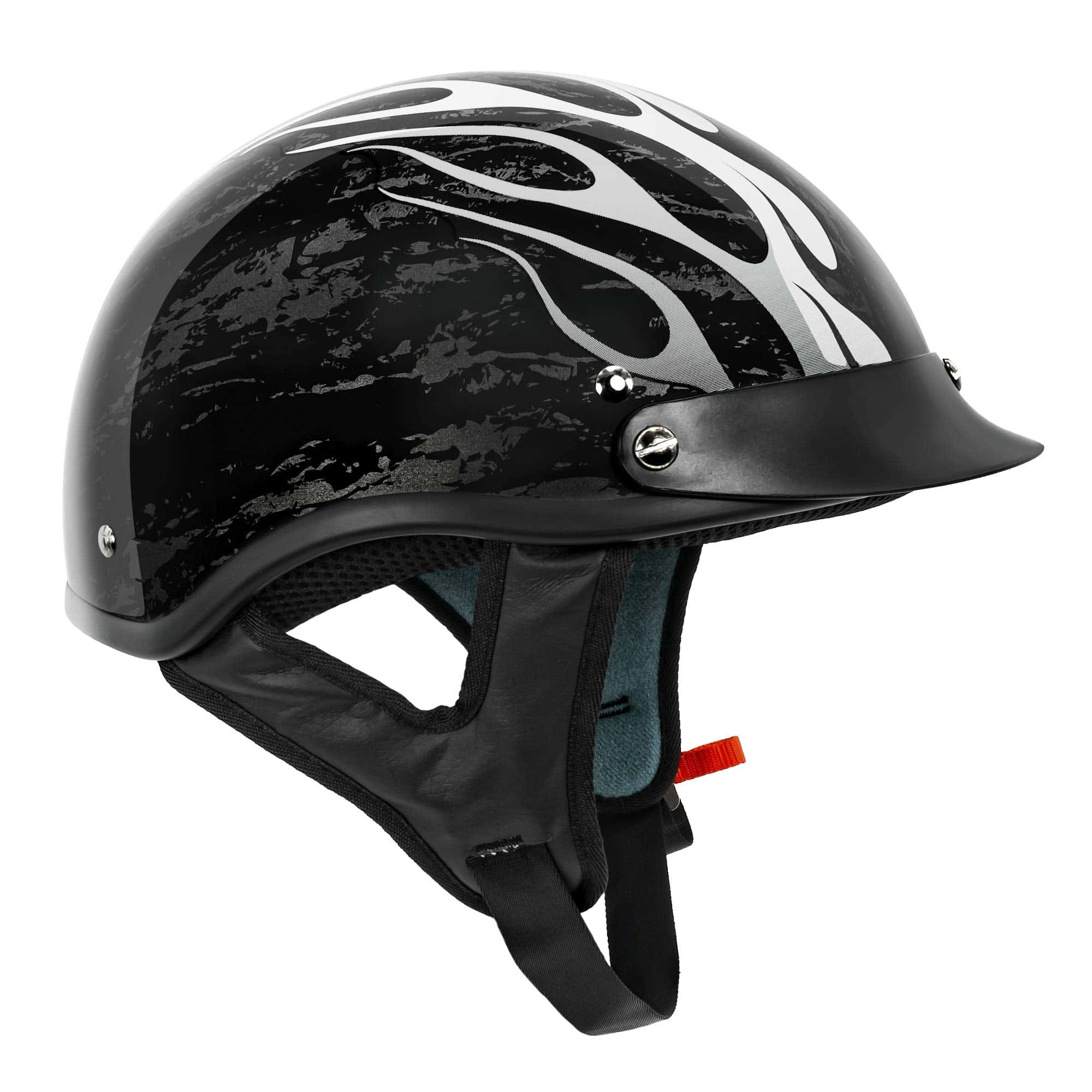 Casco de motocicleta VCAN Cruiser Solid -Negro Brillo Fuego - Imagen 3