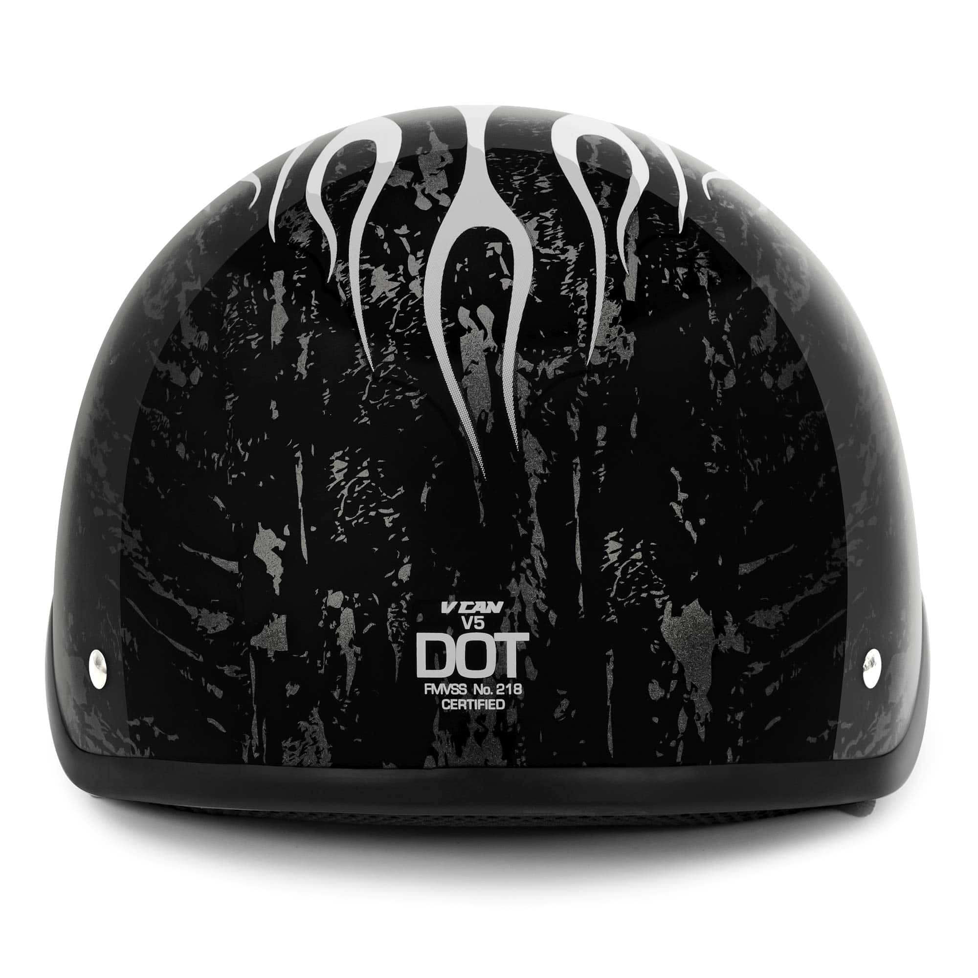 Casco de motocicleta VCAN Cruiser Solid -Negro Brillo Fuego - Imagen 5