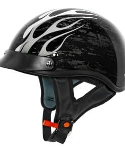 Casco de motocicleta VCAN Cruiser Solid -Negro Brillo Fuego